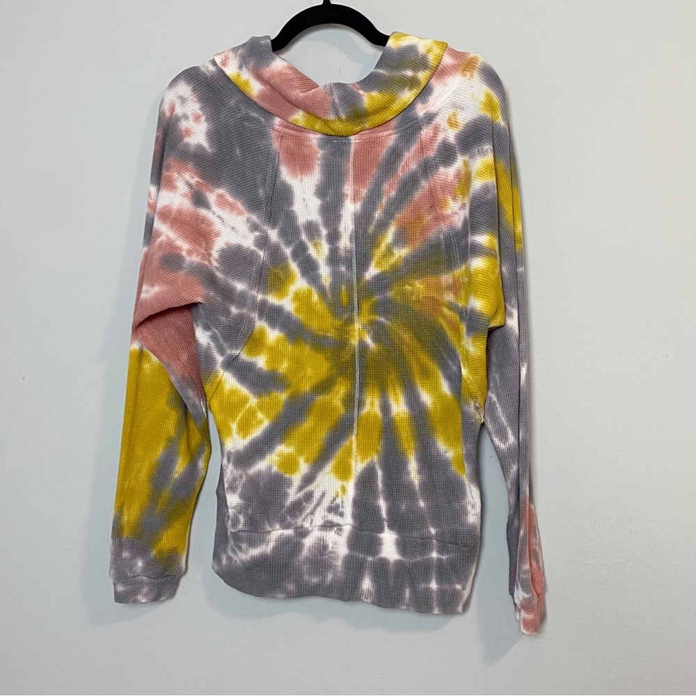 Anthro Pilcro Angie Tie Dye Cowl Neck Thermal Top - Picture 8 of 9